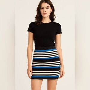 Express Y2K bandage style mini skirt with stripes
